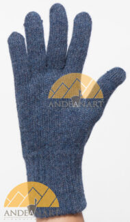 Classic Alpaca Gloves made with 100% Alpaca Yarn by AndeanSun - Steel Blue Heather - 16783807