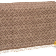 Diamond Weave Alpaca Throw - Alpaca AND ACRYLIC Blend Blanket by Alpaca Carrasco - Dark Brown - Beige - 16893612
