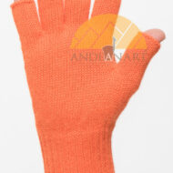 FINGERLESS Classic Alpaca Gloves Made with 100% Alpaca Yarn by AndeanSun - Orange - 16783225