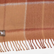 Large Check Pattern Alpaca Throw - Alpaca AND ACRYLIC Blend Blanket by Alpaca Carrasco - Camel - Rust Brown - Light Grey Stripes - 16893611