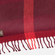 Large Plaid Pattern Alpaca Throw - Alpaca AND ACRYLIC Blend Blanket by Alpaca Carrasco - Burgundy - Flame - Dark Red - 16893610