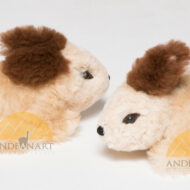 Alpaca Fur Rabbit - Laying - Alpaca Fur Stuffed Animal - Mixed Colors - 15961612