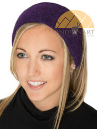 Baby Alpaca Ear Warmer Headband Ski / Snowboard / Sport Infused with Jojoba Oil - Alpaca Headband - Dark Purple - 16741702