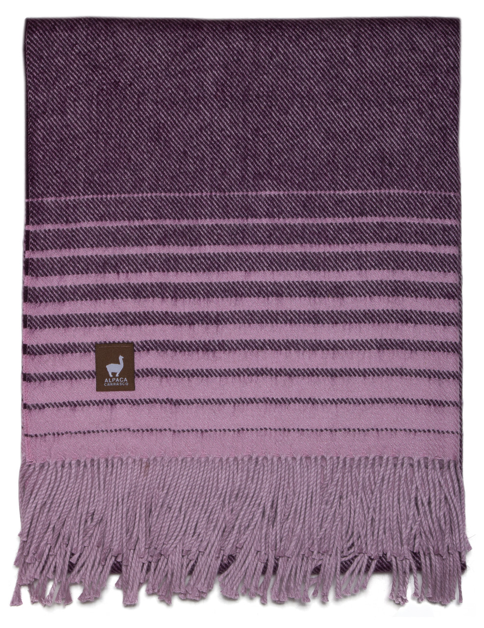 Beach Stripe Lap Alpaca Throw - Alpaca AND ACRYLIC Blend Blanket by Alpaca Carrasco - Dark Purple and Violet - 16893608