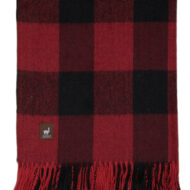 Buffalo Plaid Lap Throw Alpaca AND ACRYLIC Blend Blanket by Alpaca Carrasco - Dark Red and Black - 16893602