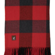 Buffalo Plaid Lap Throw Alpaca AND ACRYLIC Blend Blanket by Alpaca Carrasco - Red and Charcoal - 16893602