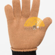 REVERSIBLE Classic Jersey Knit Blend Alpaca Gloves Made with 50% Alpaca Yarn by AndeanSun - Black and Camel - 16783226