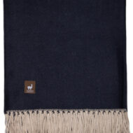 Reversible Alpaca Throw - Alpaca AND ACRYLIC Blend Blanket - by Alpaca Carrasco - Navy Blue and Beige - 16893607