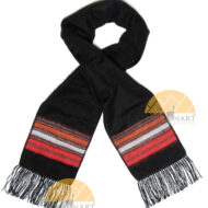 Striped Alpaca Scarf - Alpaca Carrasco - Black - Bright Red - Orange - 16773557