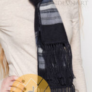Striped Alpaca Scarf - Alpaca Carrasco - Navy Blue - Blue Grey - Steel Blue - 16773557