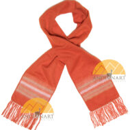 Striped Alpaca Scarf - Alpaca Carrasco - Orange - Beige - Ivory - 16773557