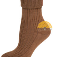 Women's Ribbed Crew Alpaca Socks by AndeanSun - Camel - 16711705