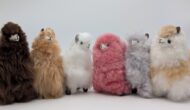 Alpaca Fur Stuffed Figurine Standing with booties - Alpaca Figurine Stuffed Animal - 3 SIZES - US STOCK - Image 2