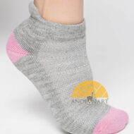 Alpaca Running Cushioned Tab Ankle Socks VERSION 2.0 - AndeanSun - Light Grey and Pink - 16711730