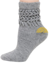 Alpaca Scrunch Low Crew Terry-lined Socks Premium Quality - AndeanSun - US STOCK - Light Grey - 16711728