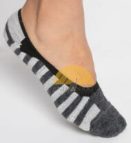 No-Show Striped Loafer Liners Alpaca Socks - AndeanSun - Light Grey and Grey - 16711731