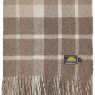 Alpaca Checkered Throw - Blanket by AndeanSun - Light Rose Brown and Ivory - 16893521