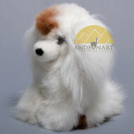Alpaca Fur Dog Small 7" inches (fur to fur) - 5 1/2" (hide to hide) - Alpaca Fur Stuffed Animal - Mixed Colors - 15961611