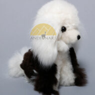 Alpaca Fur Dog Small 7" inches (fur to fur) - 5 1/2" (hide to hide) - Alpaca Fur Stuffed Animal - Mixed Colors - 15961611
