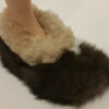Baby Alpaca Fur Collar Slipper Hand Sewn - Shoe Style - Mixed Color - 72911705