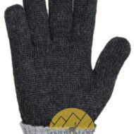 REVERSIBLE Classic Jersey Knit Blend Alpaca Gloves Made with 50% Alpaca Yarn by AndeanSun - Charcoal and Light Grey - 16783226