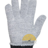 REVERSIBLE Classic Jersey Knit Blend Alpaca Gloves Made with 50% Alpaca Yarn by AndeanSun - Charcoal and Light Grey - 16783226