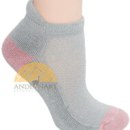 Alpaca Running Cushioned Tab Ankle Socks VERSION 2.0 - AndeanSun - Light Grey and Pink Mauve - 16711730