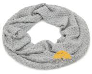 Diamond Honeycomb Stitch Infinity Alpaca Scarf made with 50% Alpaca Yarn - Neck Warmer - Ash Light Grey - 16773567