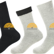 Reversible Alpaca Socks - Thick / Heavy Duty by AndeanSun - Black and Grey - 16711724