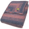 Alpaca QUEEN Striped Blanket Heavy Weight 6.10 lbs AndeanSun - Heather steel blue gray and Heather Red - 16893553
