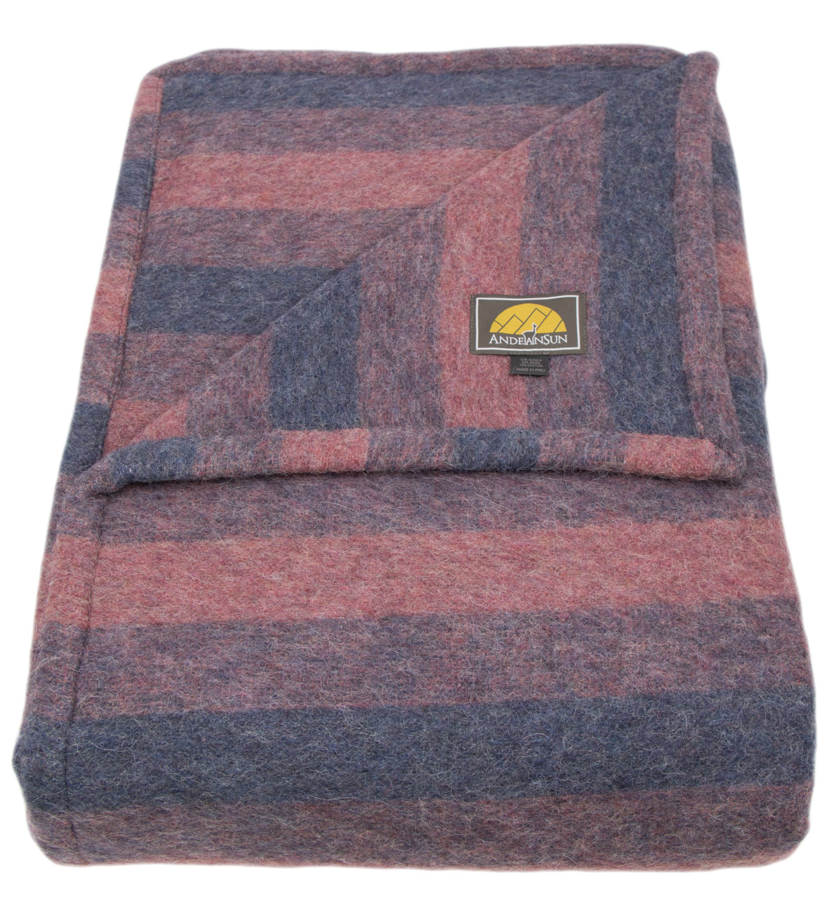 Alpaca QUEEN Striped Blanket Heavy Weight 6.10 lbs AndeanSun - US STOCK