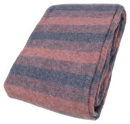 Alpaca QUEEN Striped Blanket Heavy Weight 6.10 lbs AndeanSun - Heather steel blue gray and Heather Red - 16893553