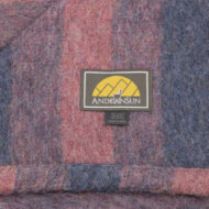Alpaca QUEEN Striped Blanket Heavy Weight 6.10 lbs AndeanSun - Heather steel blue gray and Heather Red - 16893553