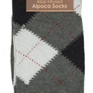 Argyle Alpaca Dress Socks - by AndeanSun - Dark Grey with Light Grey and Black Diamonds - 16711708