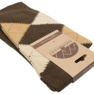 Argyle Alpaca Dress Socks - by AndeanSun - Brown with Camel and Beige Diamonds - 16711708