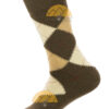 Argyle Alpaca Dress Socks - by AndeanSun - Brown with Camel and Beige Diamonds - 16711708