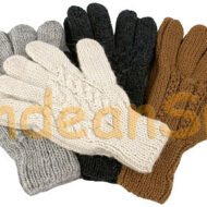 Trenza / Cable Double Knitted Alpaca Gloves - Natural Color - 16783002