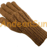 Trenza / Cable Double Knitted Alpaca Gloves - Natural Color - 16783002