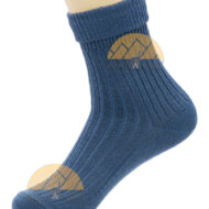 Women's Ribbed Crew Alpaca Socks by AndeanSun - Steel Blue - 16711705