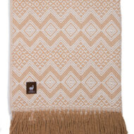 Diamond Weave Alpaca Throw - Alpaca AND ACRYLIC Blend Blanket by Alpaca Carrasco - Beige and Ivory - 16893612