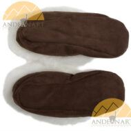 Alpaca Fur Collar Slipper - Faux Suede - Shoe Style - Brown - 72911702