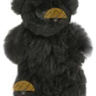 Medium 15" (fur to fur) - 12" (hide to hide) DYED Alpaca Teddy Bear - Black - 15582102BK