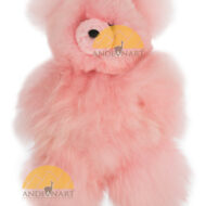 Medium 15" (fur to fur) - 12" (hide to hide) DYED Alpaca Teddy Bear - Pink - 15582102PI