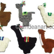NEW FOR 2018 - 50PK Hand Knitted Finger Puppets IVORY ALPACA FIGURINE - RAW - 1594170150PK-MTO