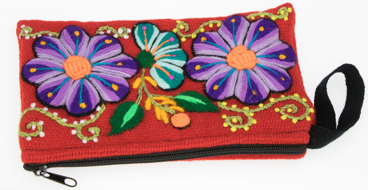 Hand Embroidered Wool Wristlet - Flowers by AndeanArt - US Stock - Image 10
