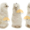 Alpaca Fur Stuffed Figurine Standing with booties 10" - White - 15161657