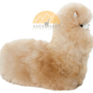 Alpaca Fur Figurine Sitting Alpaca - Alpaca Figurine Stuffed Animal - Beige - 15161612