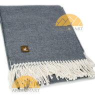 Reversible Alpaca Throw - Alpaca AND ACRYLIC Blend Blanket - by Alpaca Carrasco - Grey and Ivory - 16893607