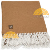 Reversible Alpaca Throw - Alpaca AND ACRYLIC Blend Blanket - by Alpaca Carrasco - Camel and Ivory - 16893607