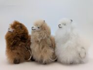 Three Alpaca Fur Keychain Figurines